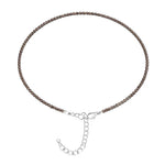 Smoky Quartz Anklet - 2mm Faceted Beads (Silver)
