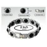 8mm Karungali Bracelet - Premium Silver Chain