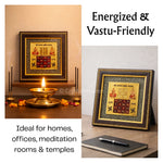 Golden Vyapar Vridhi Yantra on Natural Pyrite Frame – Vastu Decor