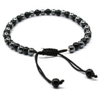 Anti Swelling Black Obsidian Hematite (1*1) Anklet (Without Knot)