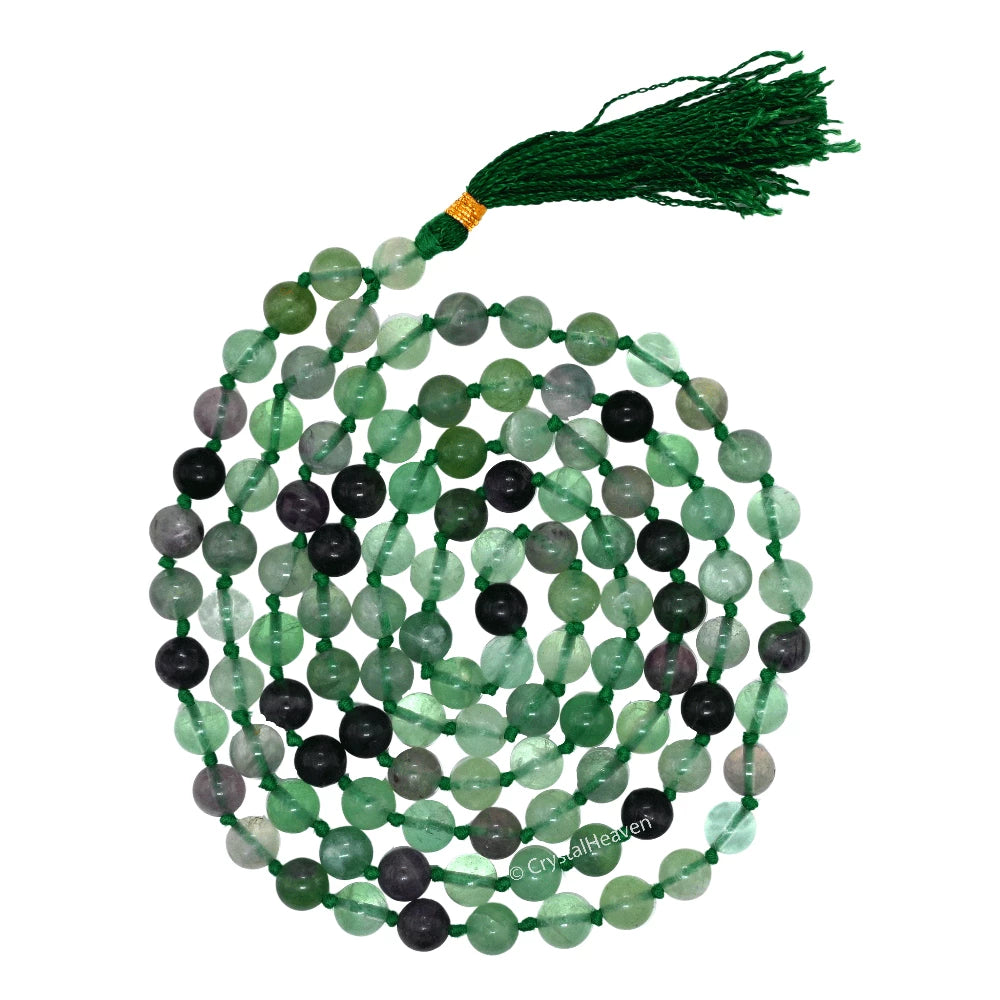 Multi Fluorite Japa Mala (Hand Knotted)