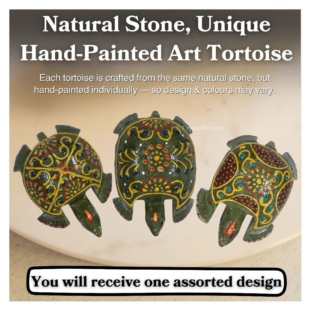 Vesuvianite Crystal Gemstone Hand Painted Tortoise (3-4 Inch)