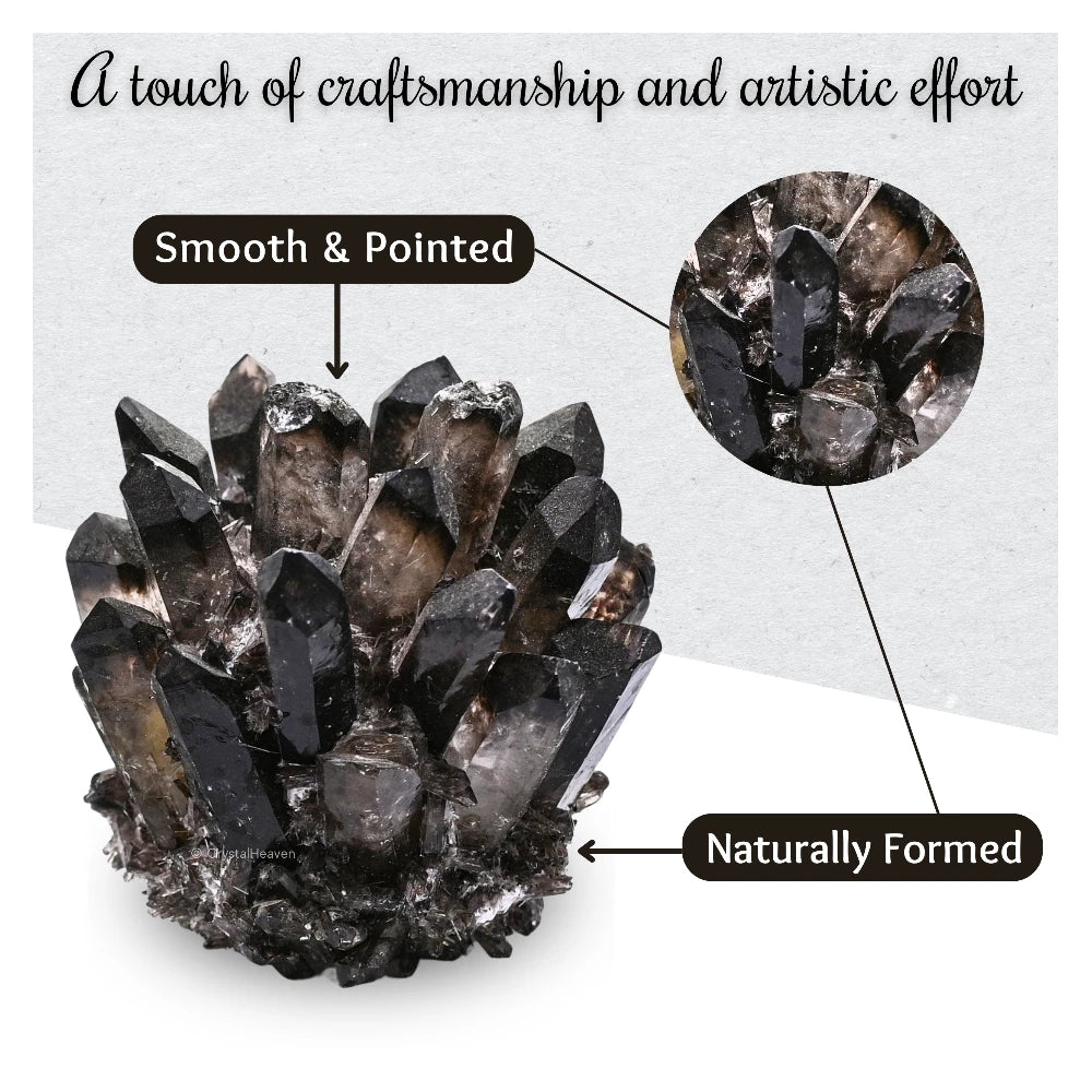 Smoky Quartz Crystal Cluster Points
