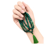 Moss Agate Japa Mala (Without Knot)