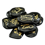 Black Agate Pagan Wiccan Stones (Set of 12)