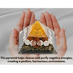 Money Magnet Pyramid - Shree Yantra, Gomati Chakra, Rudraksha, Pyrite