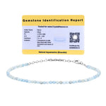 Aquamarine Bracelets - 2mm Faceted Beads (Silver)