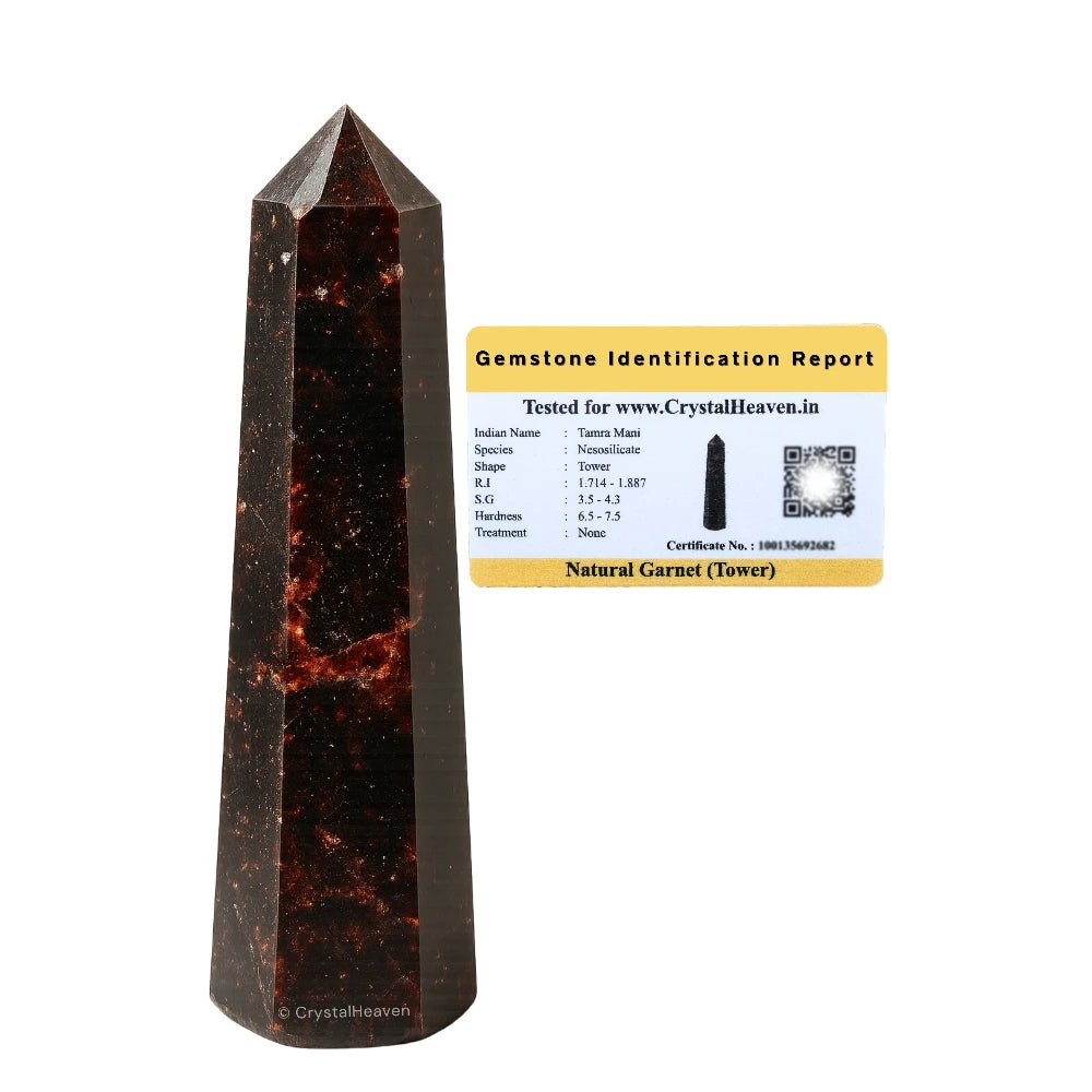Garnet Crystal Tower (3" to 4" inch)