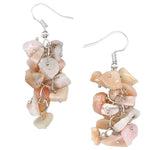 Pink Opal Crystal Earrings (Silver)
