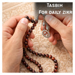 Red Tiger Eye Crystal Tasbih (Silver)
