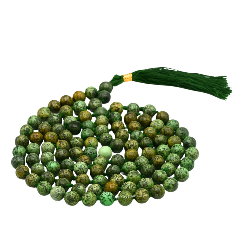 African Turquoise Japa Mala (Hand Knotted)