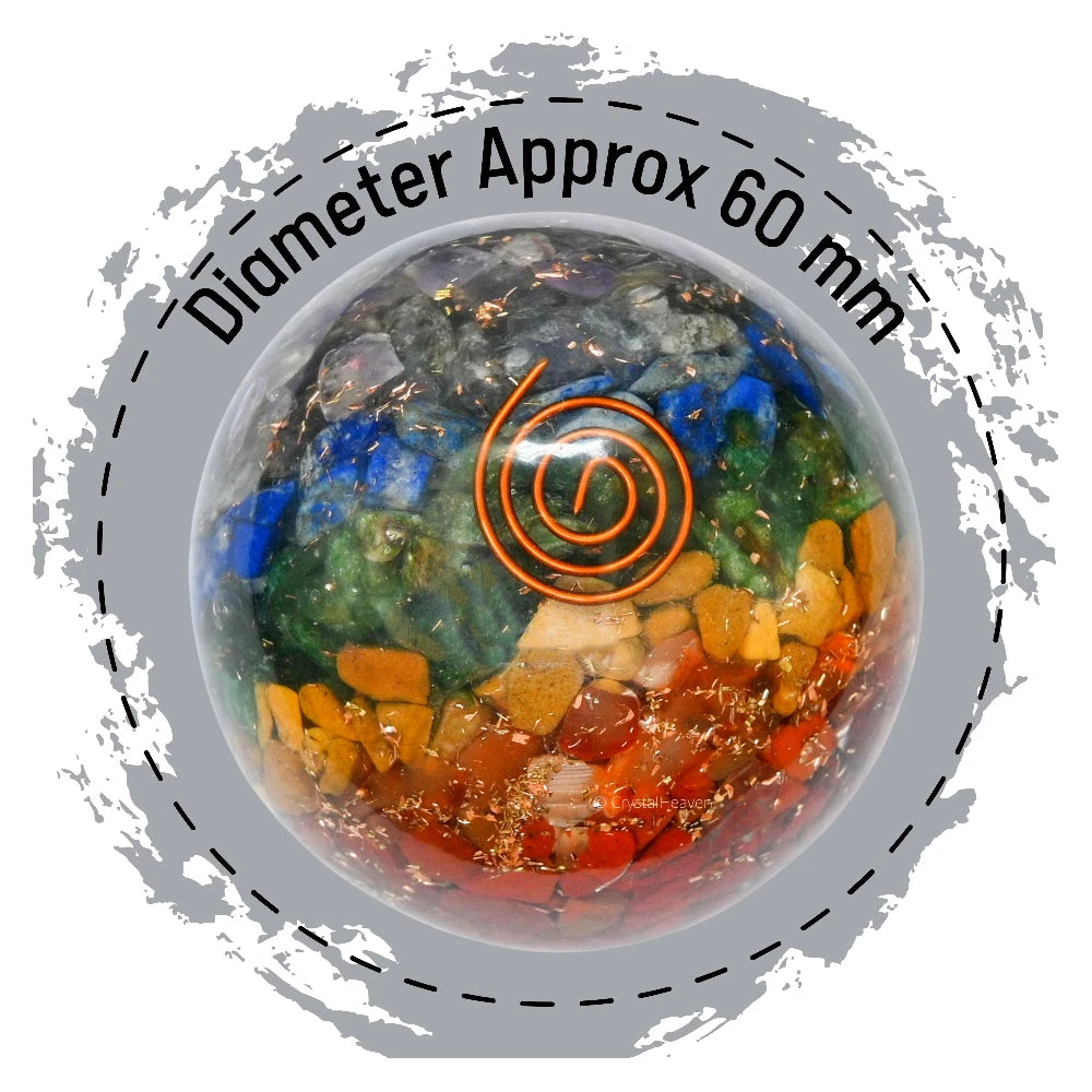 7 Chakra Crystal Orgonite Ball (2.5 Inch)