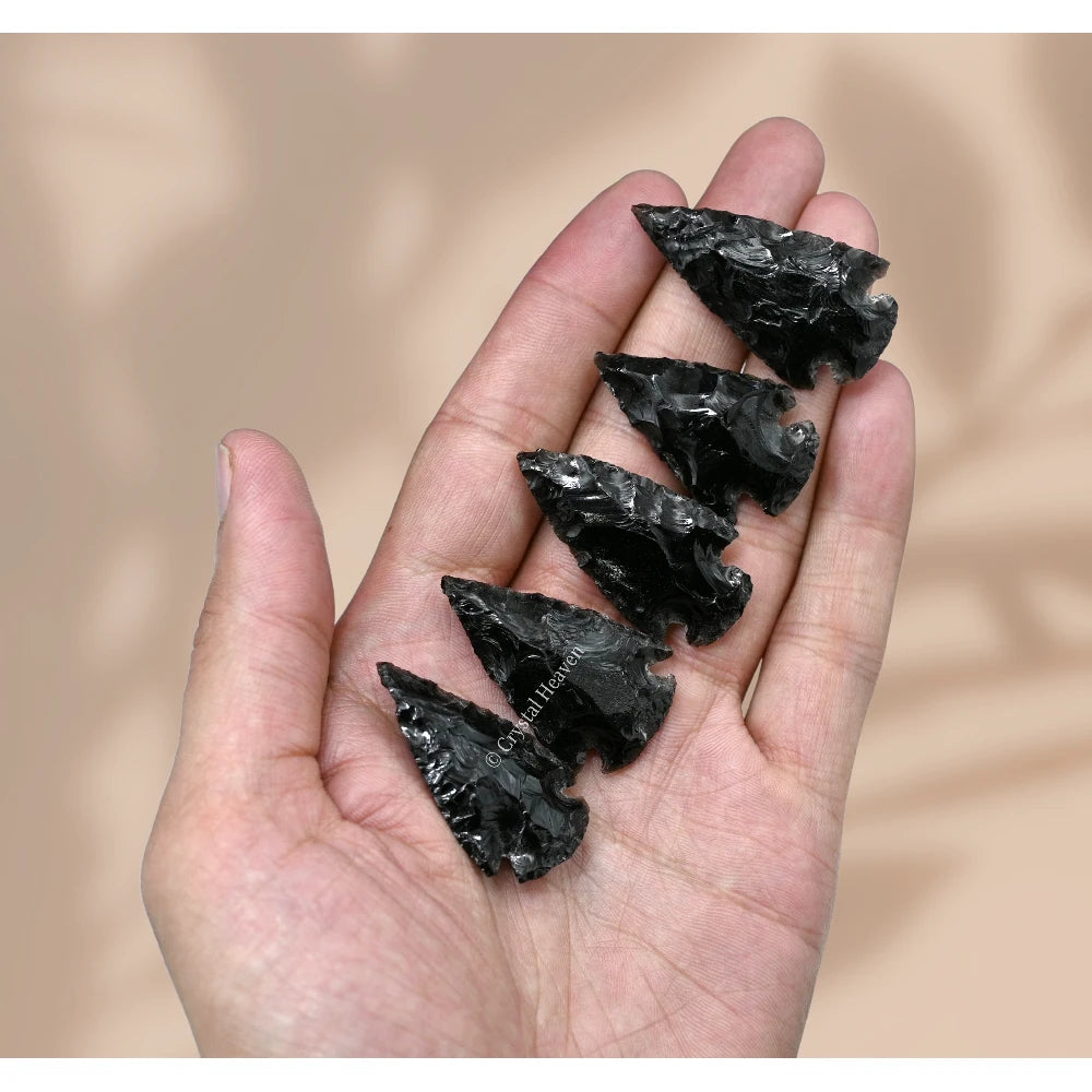 Black Obsidian Arrowhead - 1" to 1.5" (25 Pieces)