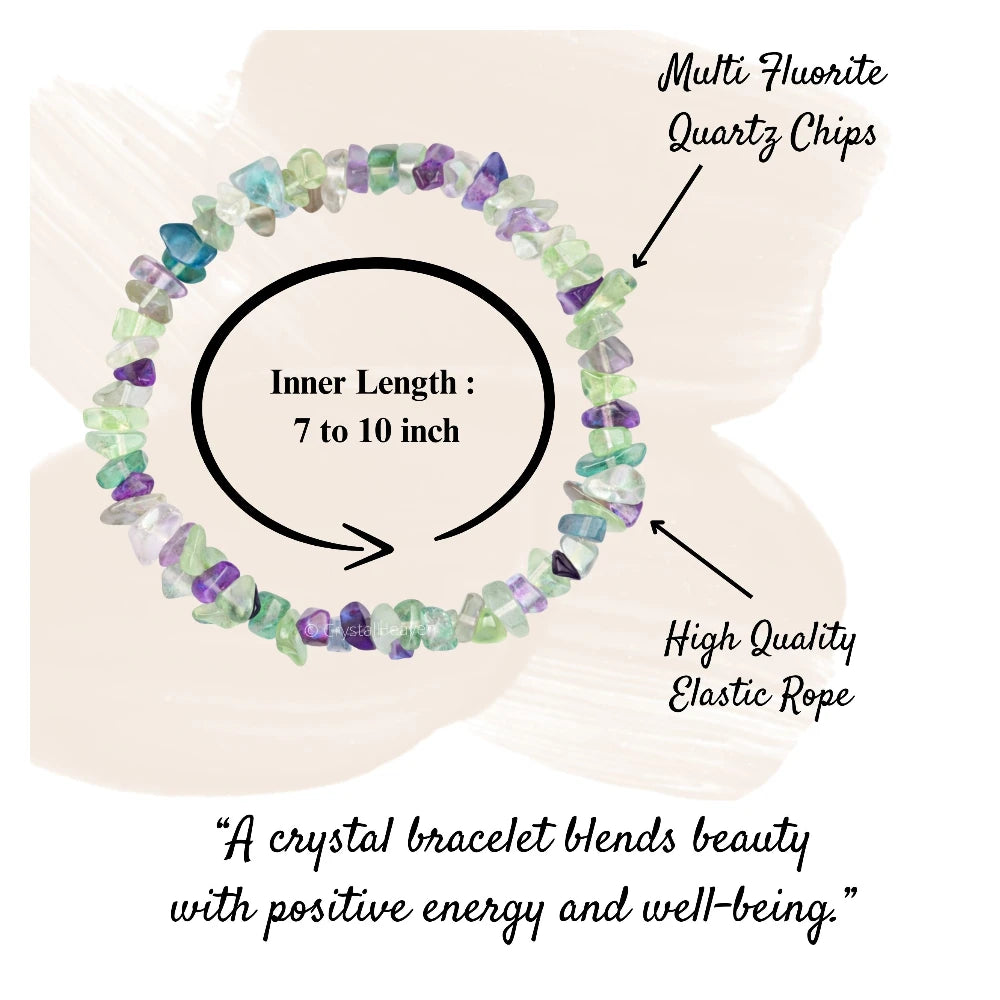 Multi Fluorite Chips Bracelet