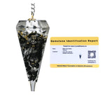 Black Tourmaline Selenite Crystal Orgone Pendulum
