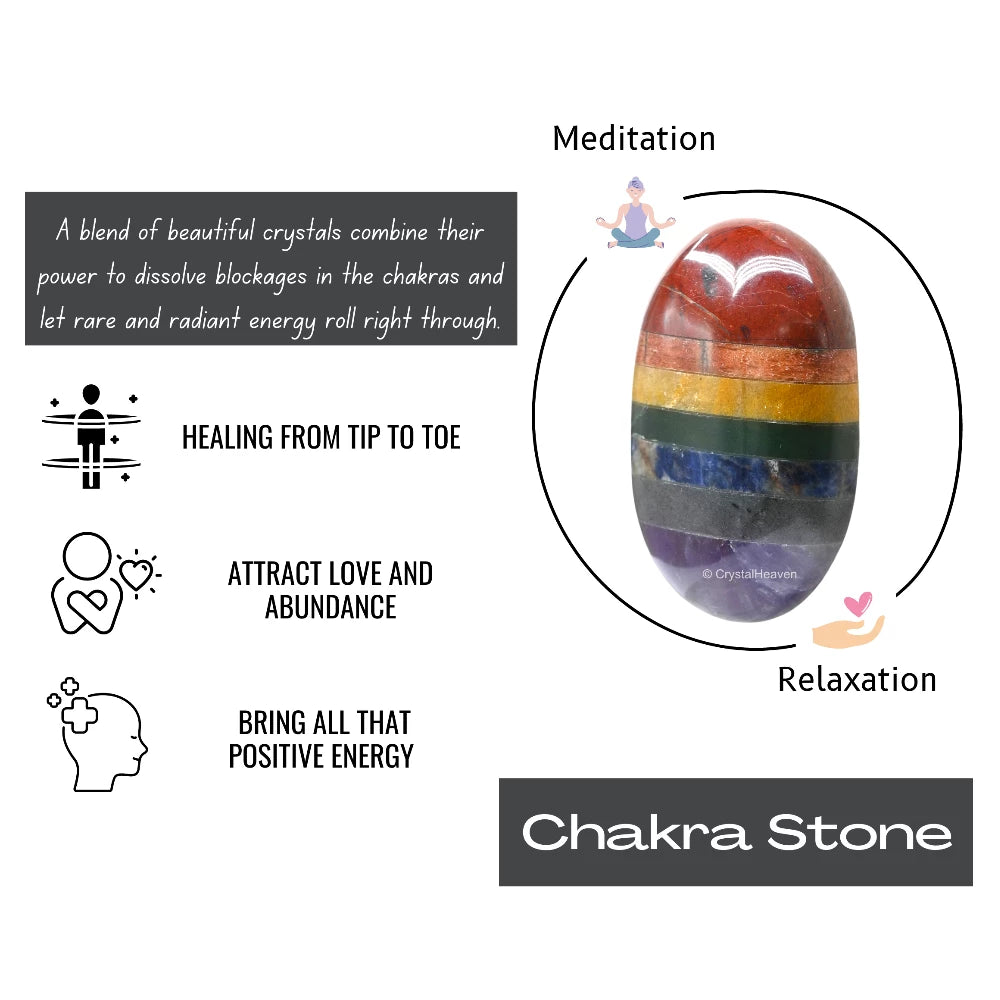 7 Chakra Palm Stone