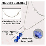 Lapis Lazuli Crystal Bead Necklace (Silver)