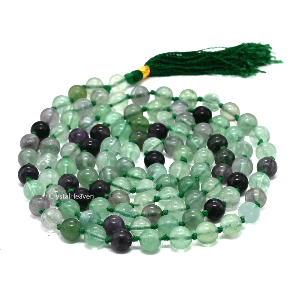 Multi Fluorite Japa Mala (Hand Knotted)