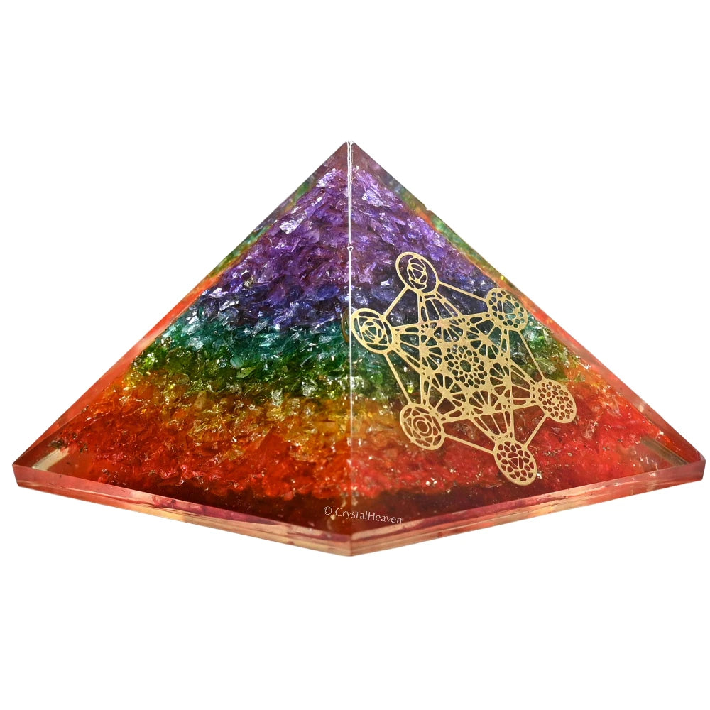 7 Chakra Onyx Orgone Pyramid (Chakra Metatron)