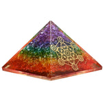 7 Chakra Onyx Orgone Pyramid (Chakra Metatron)