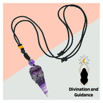 Multi Fluorite Pendulum Pendant Necklace (Macrame)