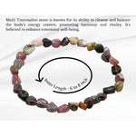 Multi tourmaline Tumbled Bracelet (Elastic)