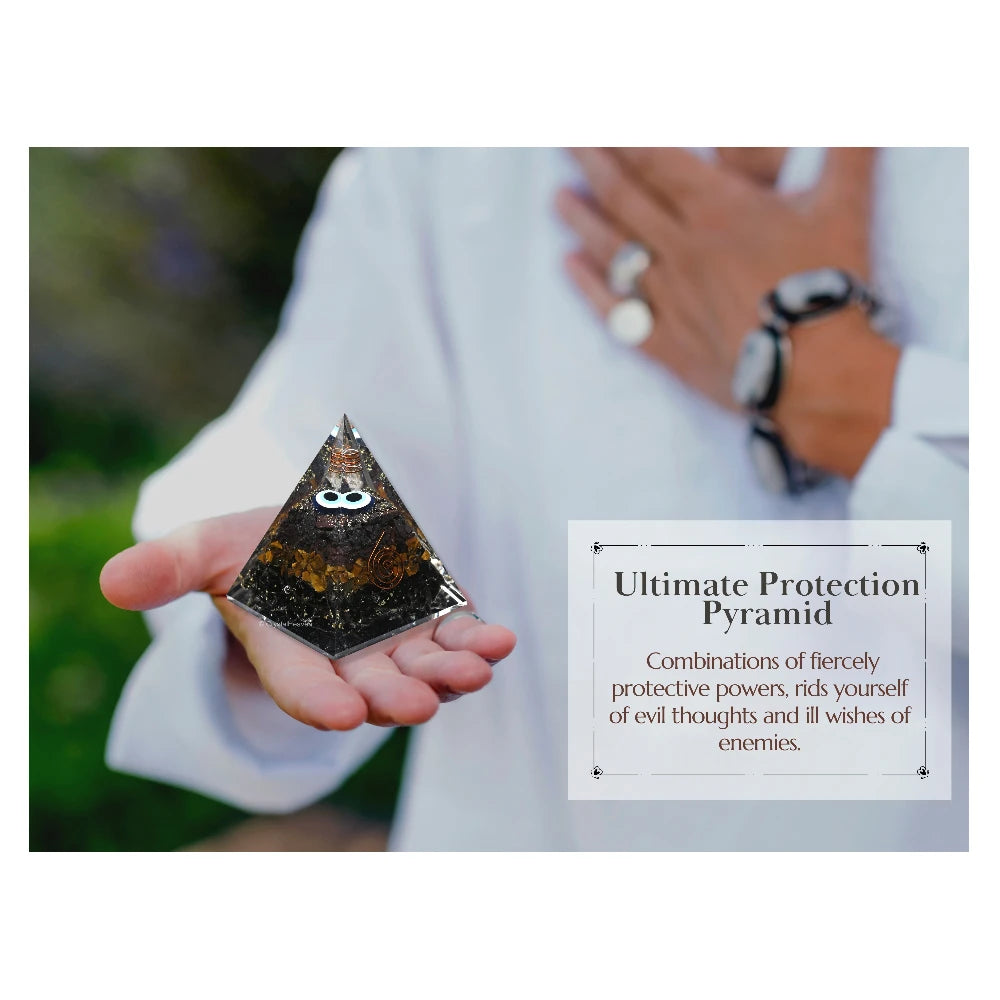 Ultimate Protection Crystal Orgone Pyramid - 95 mm