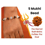 Faceted Sphatik Crystal and Rudraksha Bracelet (Gold Chain)