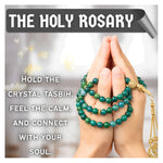 Moss Agate Crystal Tasbih (Gold)