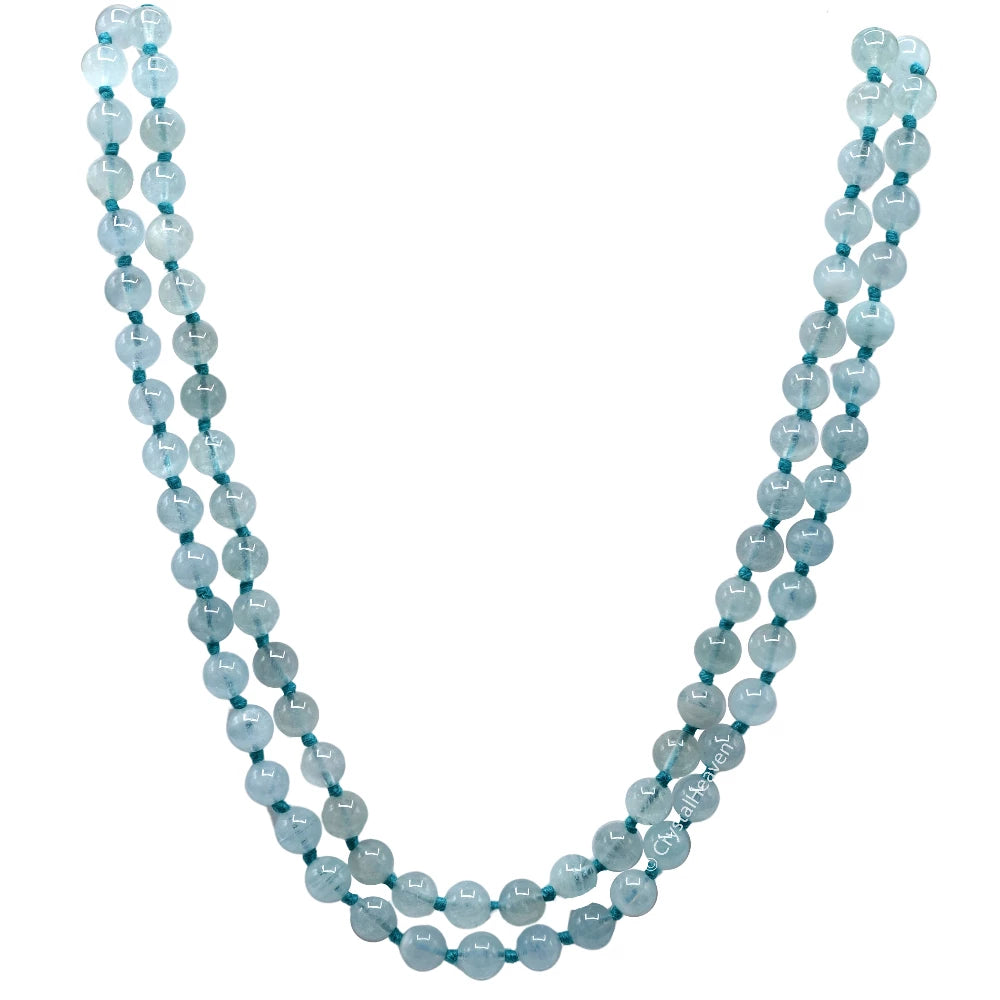 Aquamarine Japa Mala (Hand Knotted)