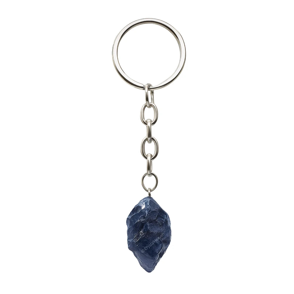 Iolite Crystal Keychain (Raw)