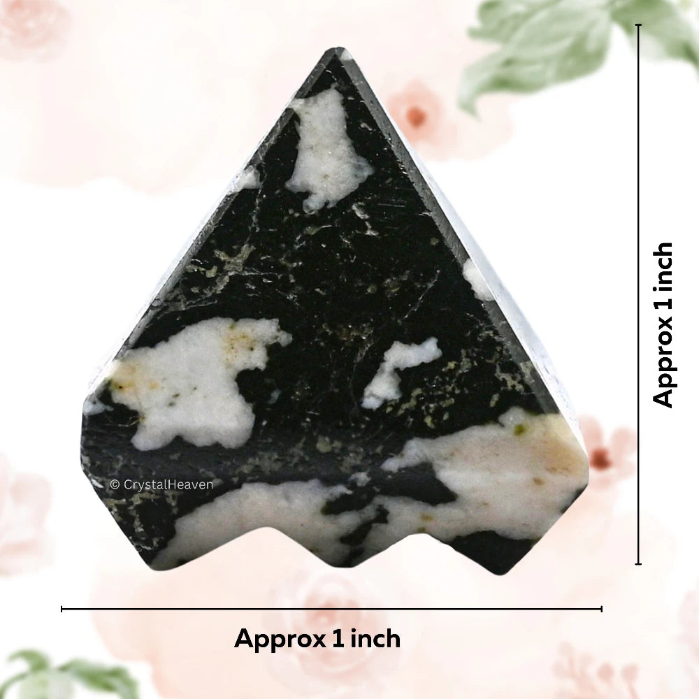 Black and White Tourmaline Lemurian Pyramid - Under 9 Pyramid Plate