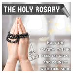 Black Tourmaline Crystal Tasbih (Silver)