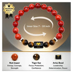 Aries Bracelet (मेष राशि) - Red Jasper & Tiger Eye