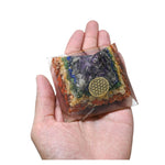 7 Chakra Orgone Pyramid (Small Flower Of Life)