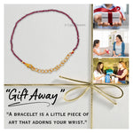 Red Garnet Bracelets - 2mm Faceted Beads (Gold)