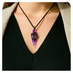 Multi Fluorite Pendulum Pendant Necklace (Macrame)