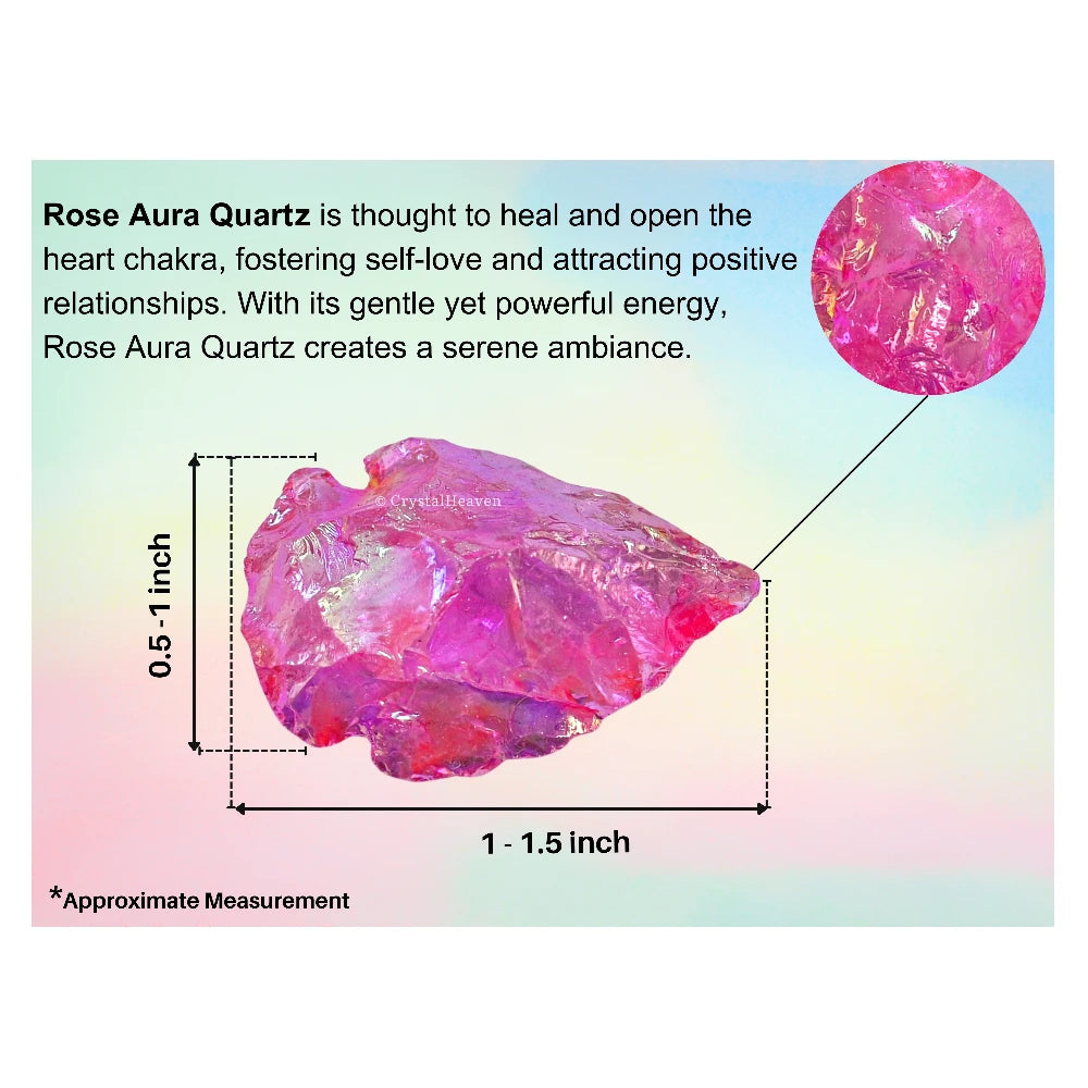 Pink Rose Aura Quartz Arrowhead - 1" to 1.5" (25 Pieces)