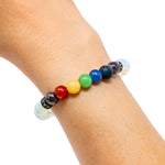 Opalite with Chakra Bracelet (Elastic)