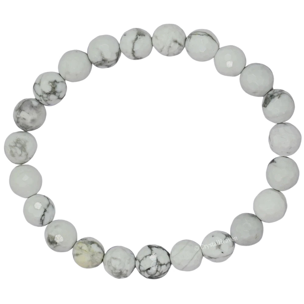 Howlite Bracelet (Faceted-Stretchable)