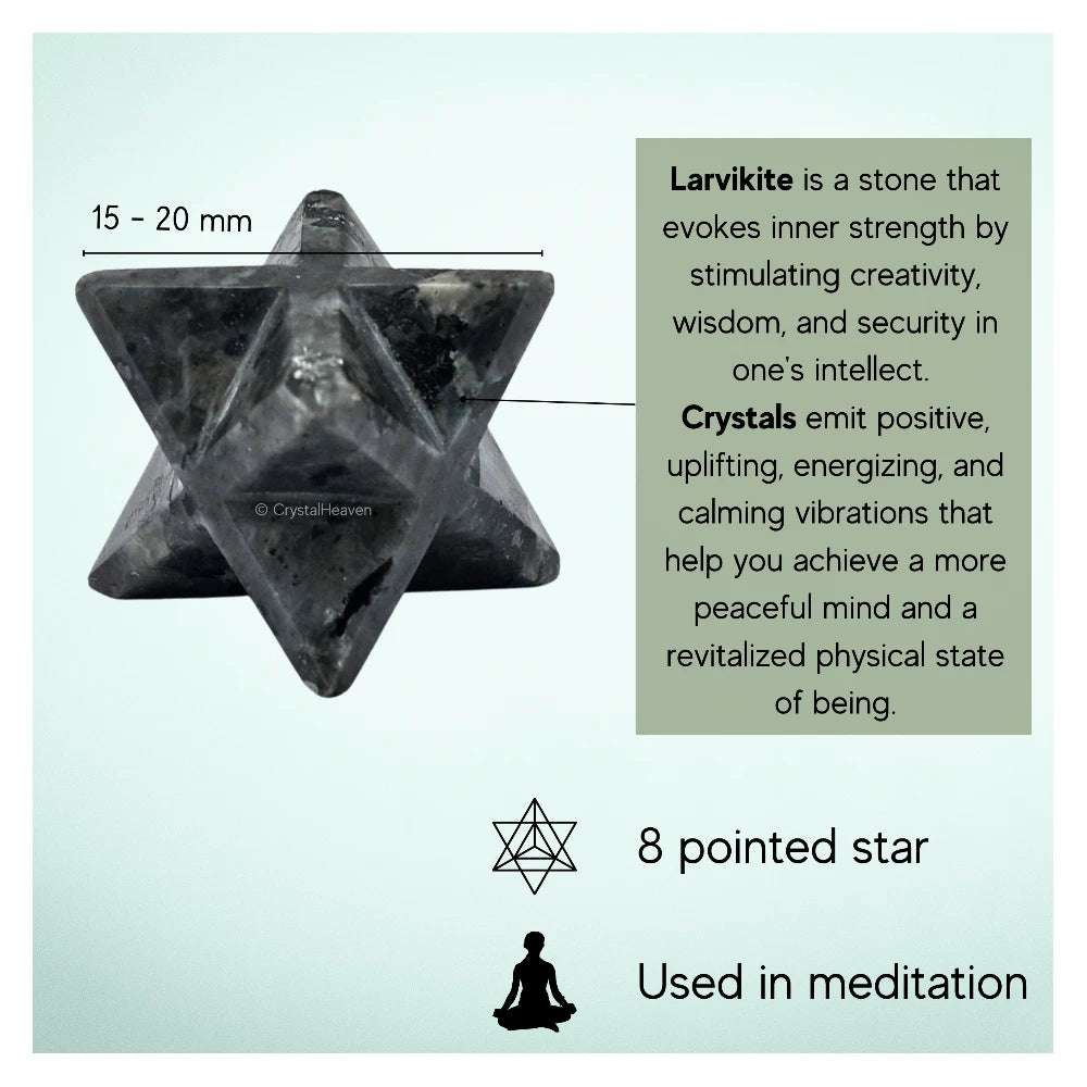 Larvikite Crystal Merkaba (15-20 mm)