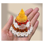 Shri Yantra Gomati Chakra Rudraksha Pyramid - Hexagonal Wealth Pyramid
