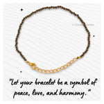 Green Cats Eye Bracelets - 2mm Faceted Beads (Gold)