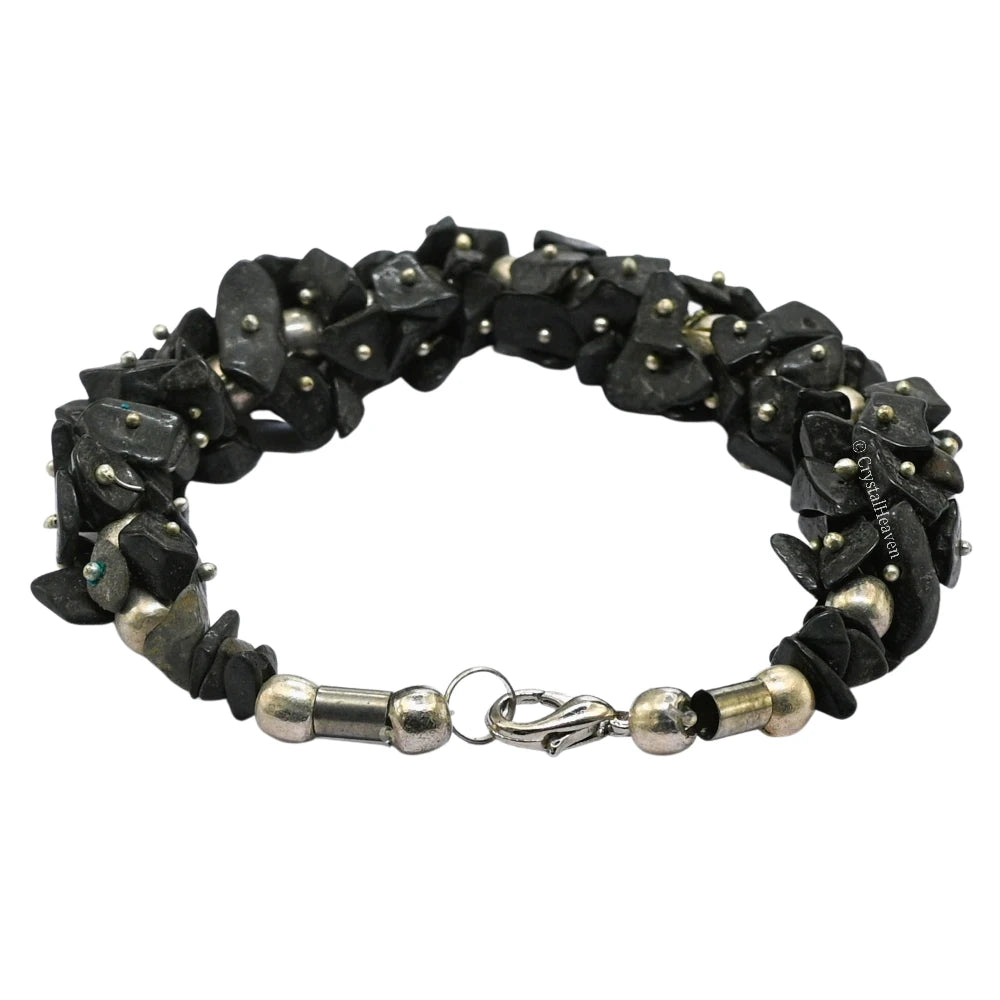 Shungite Chips Bead Bracelet (Adjustable, Fuse Wire)