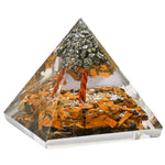 Tiger Eye with Pyrite Tree Orgone Pyramid - 30mm