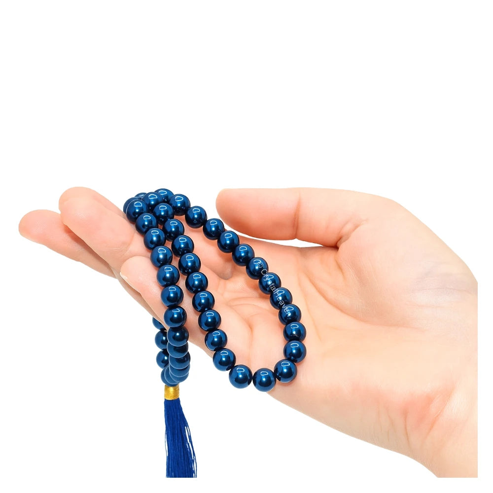 Blue Hematite Japa Mala (Without Knot)