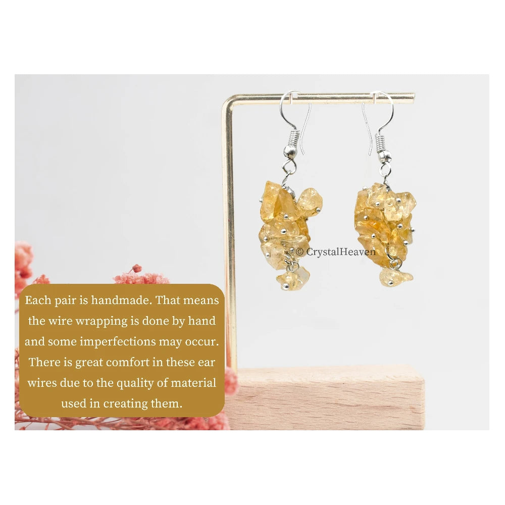 Citrine Crystal Earrings (Silver)