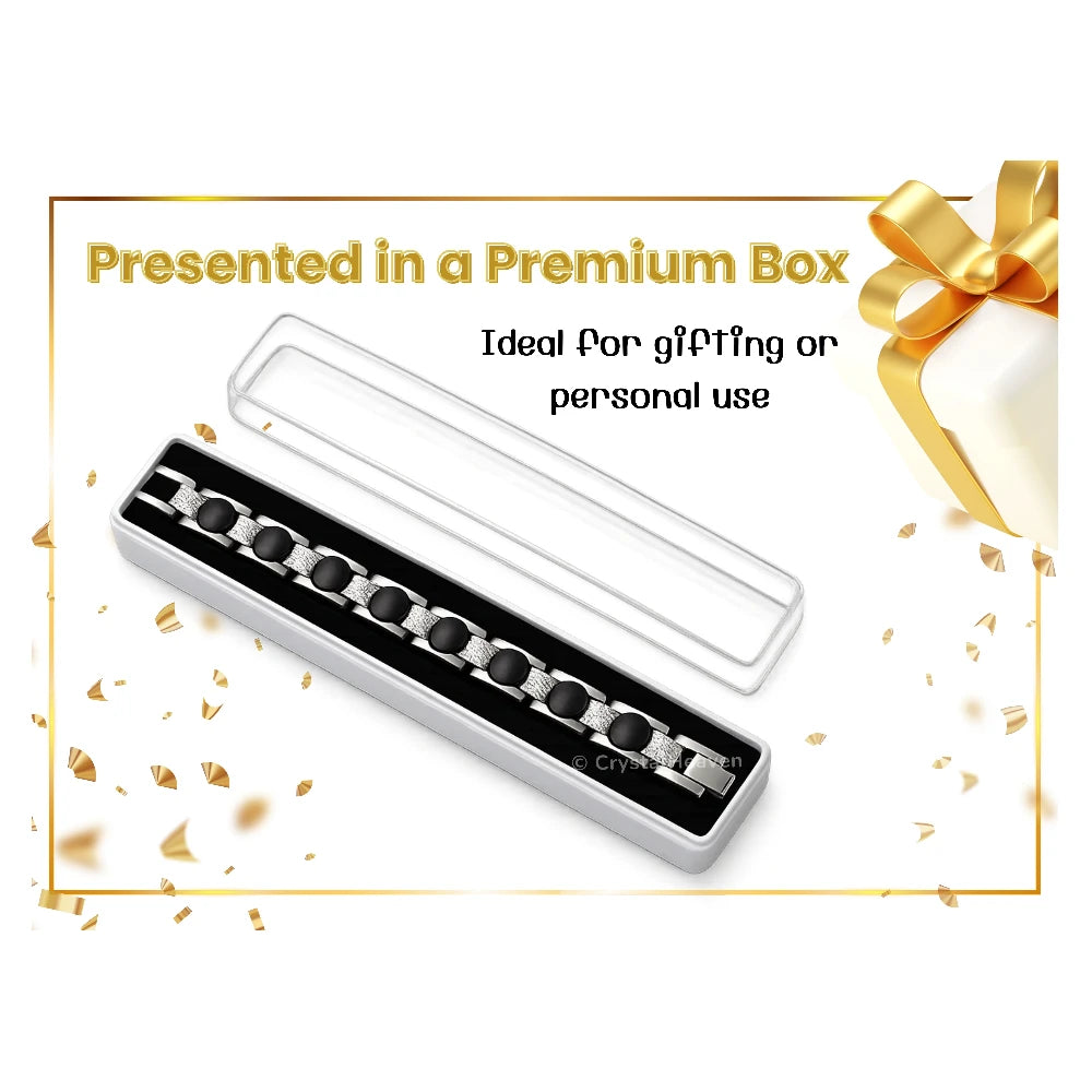 8mm Karungali Bracelet - Premium Silver Chain
