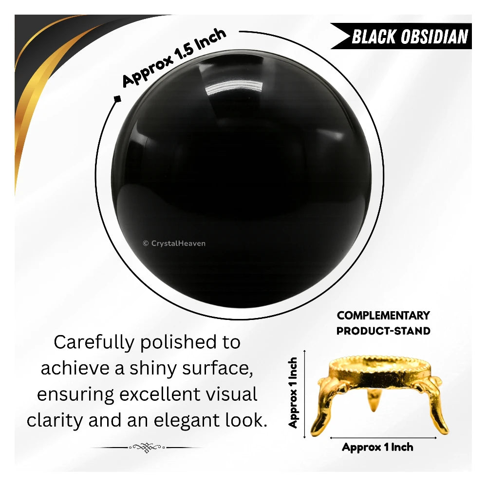 Black Obsidian Sphere (1.5 Inch)