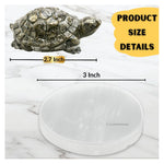 Natural Pyrite Tortoise Kachhua with Selenite Plate
